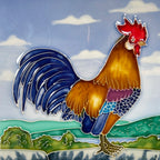 Cockerel Ceramic Art Tile 8x8"