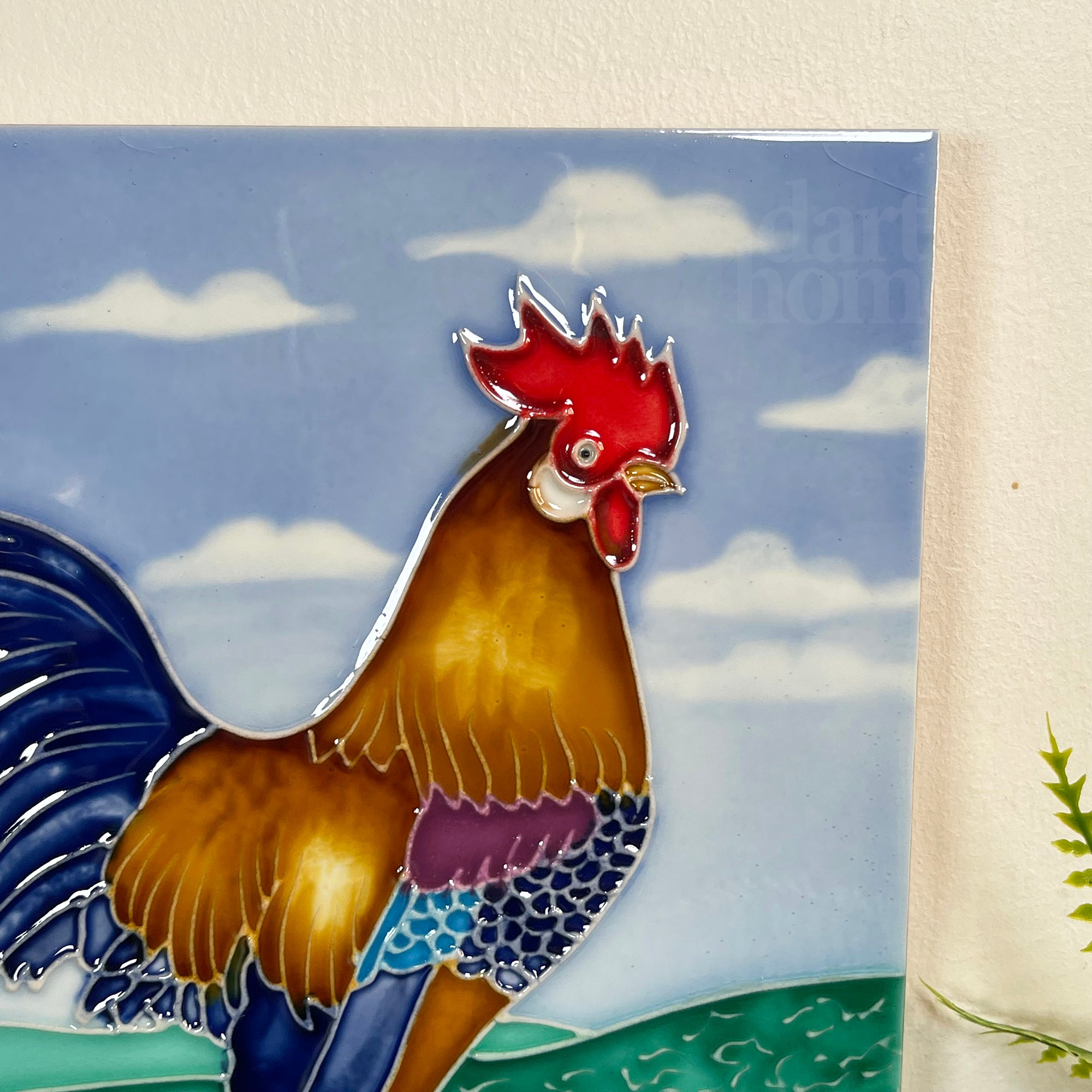Cockerel Ceramic Art Tile 8x8"