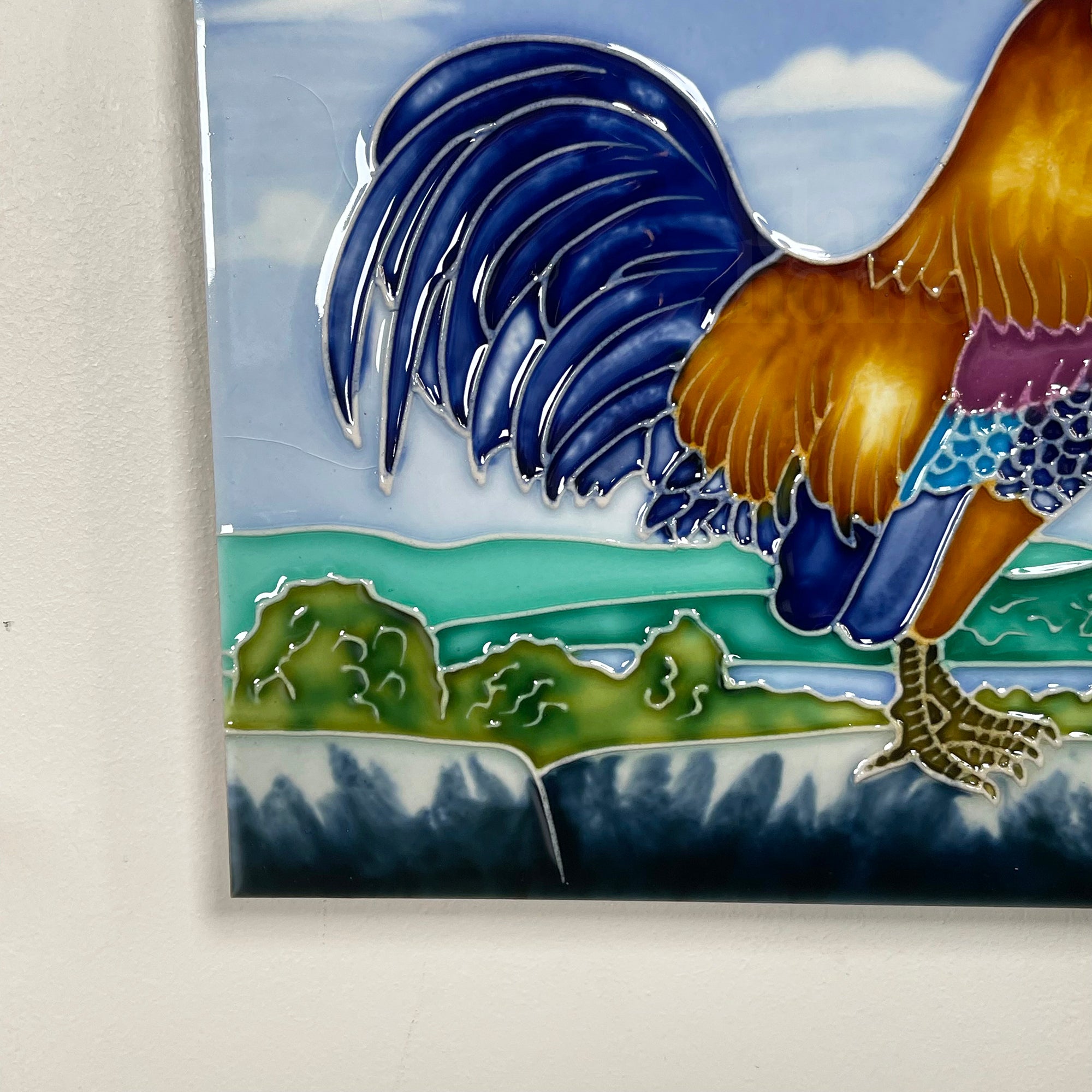 Cockerel Ceramic Art Tile 8x8"