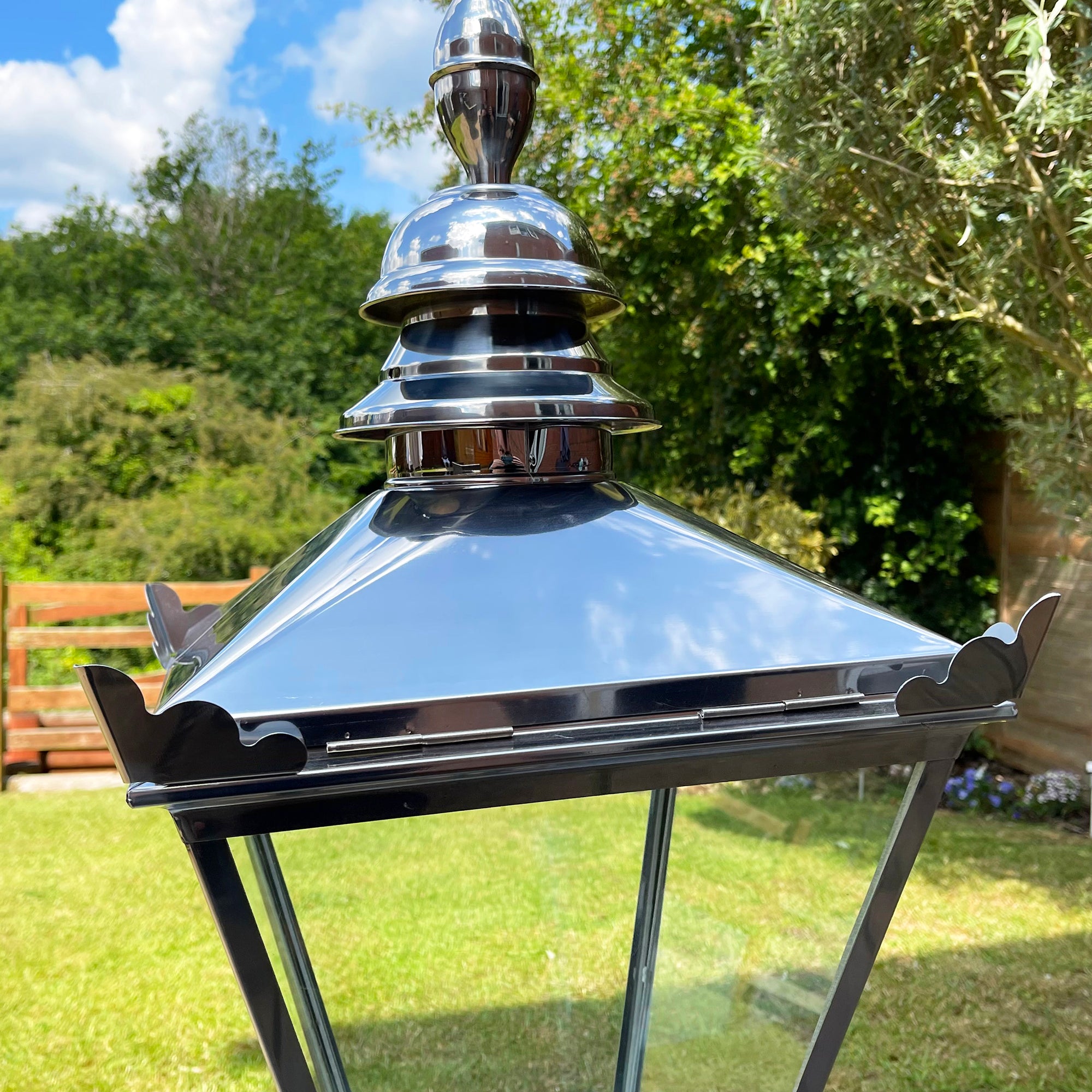 Stainless Steel Victorian Street Post Lantern 90cm