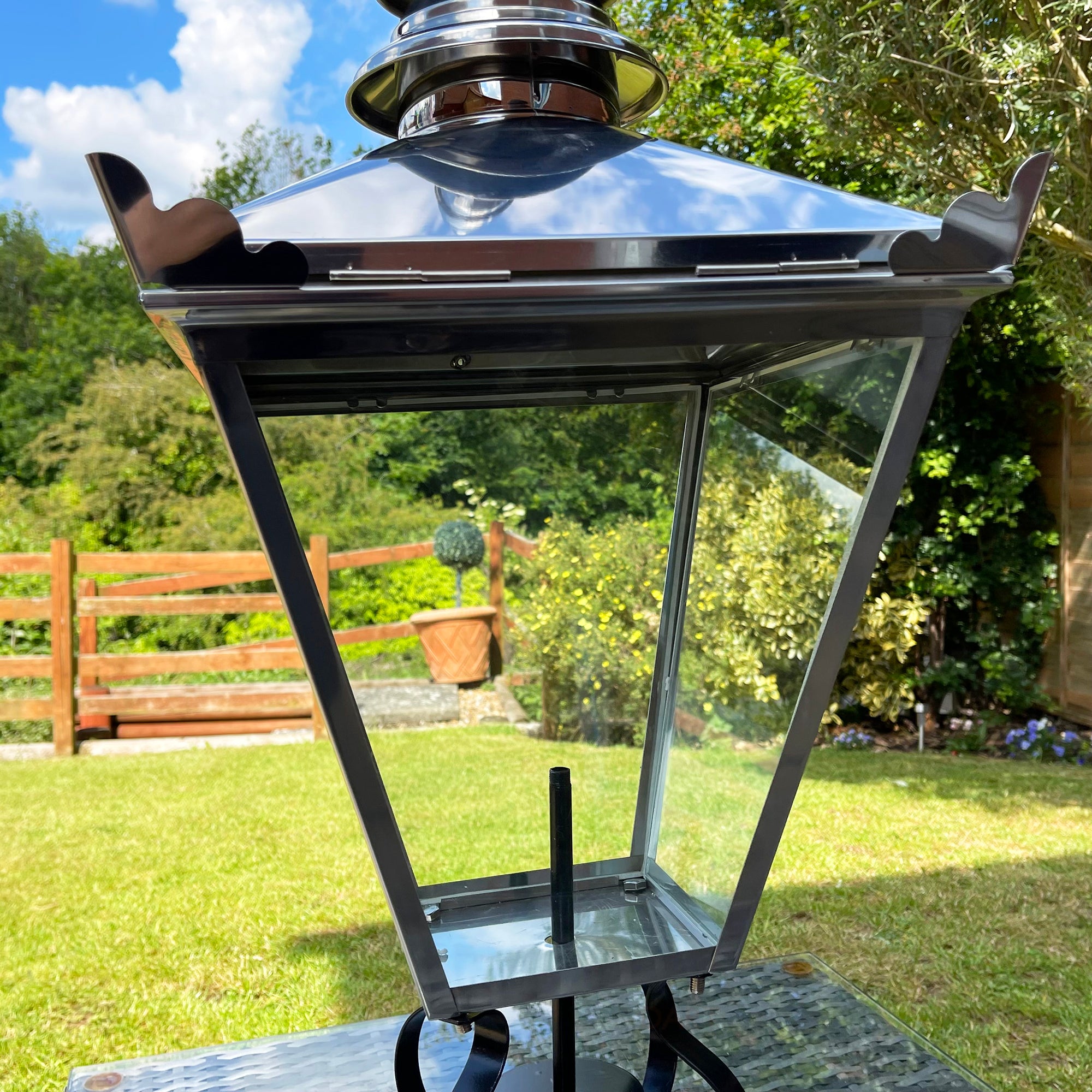 Stainless Steel Victorian Street Post Lantern 90cm