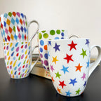 Ceramic Set Of 4 Bright Spark Mugs 350ml