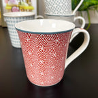 Bone China Set Of 4 Geometric Mugs 380ml