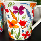 Set Of 4 Full Floral Bloom Mugs 380ml