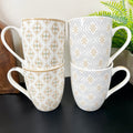 Moroccan Patterned Mugs Set Of 4