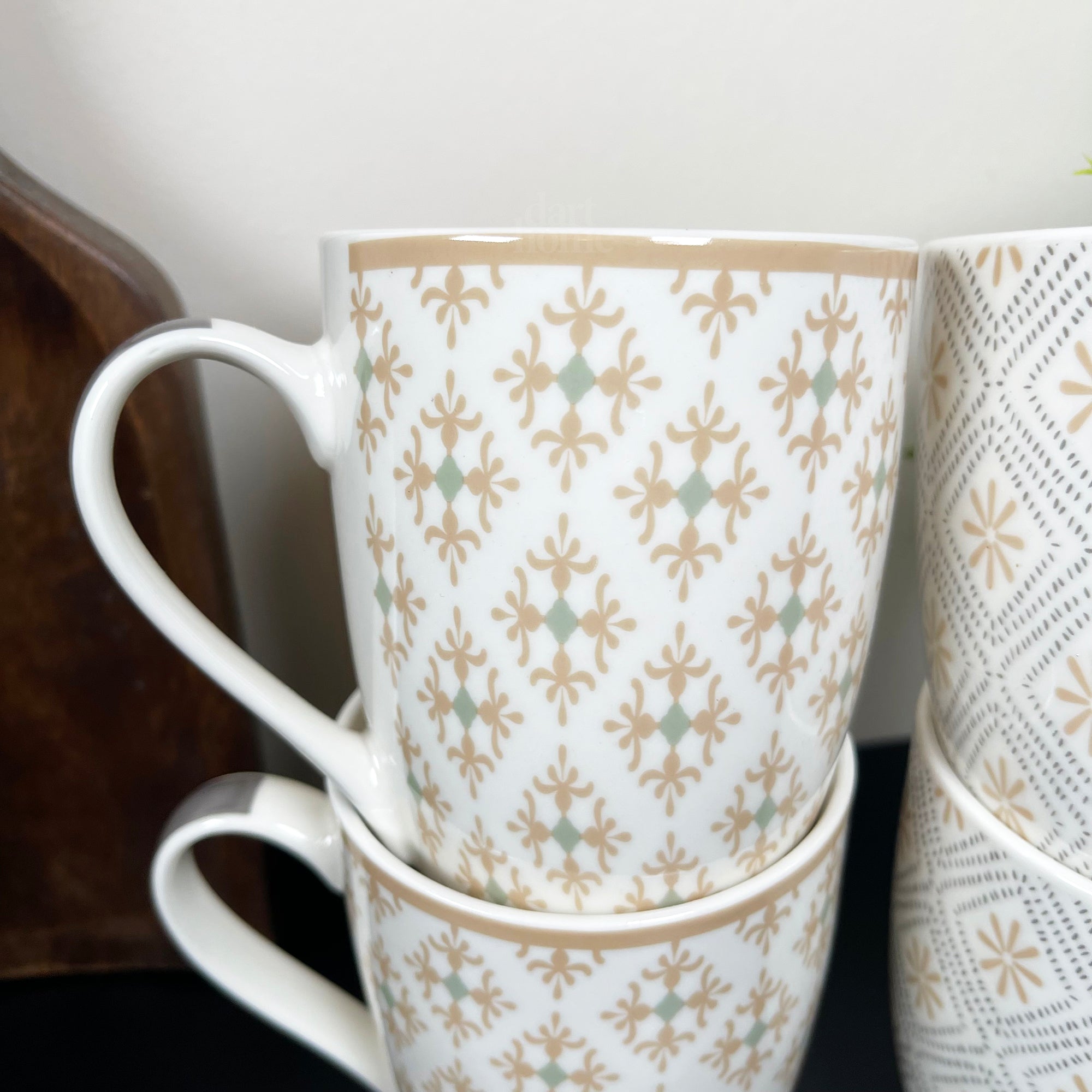 Moroccan Patterned Mugs Set Of 4