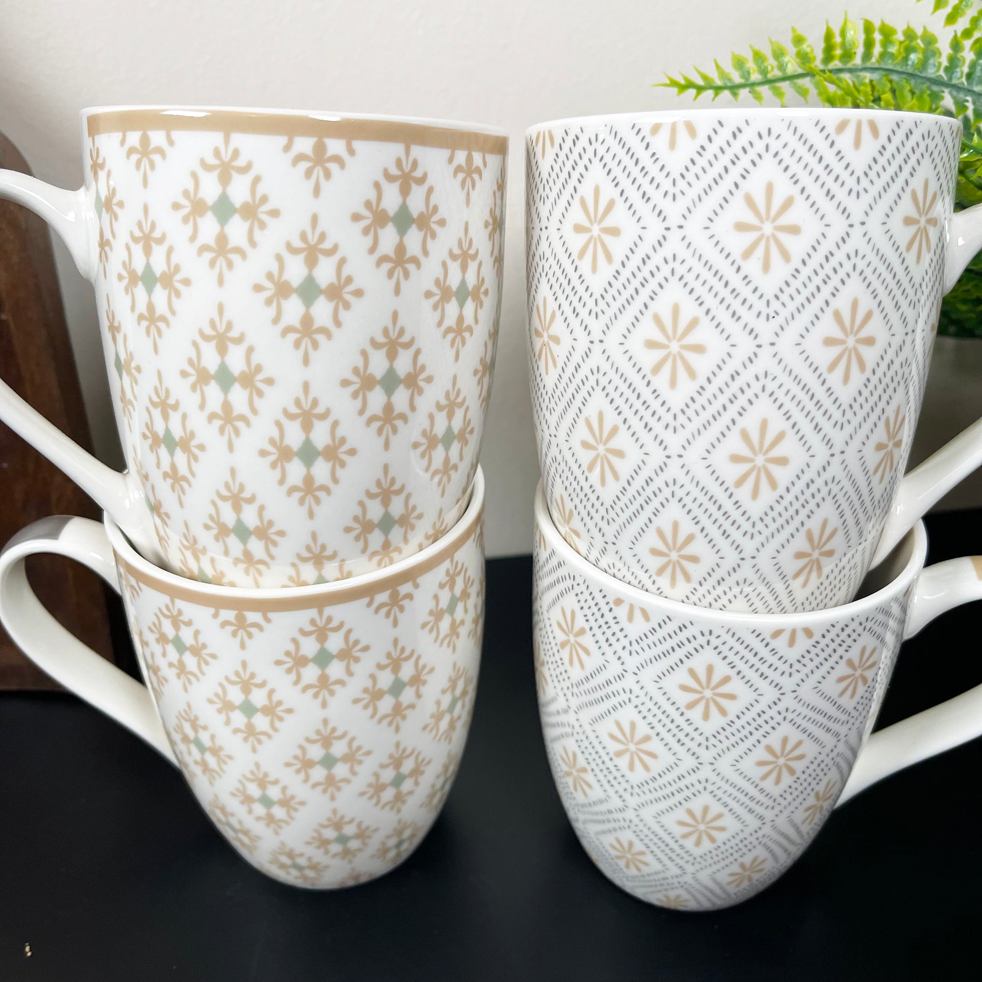 Moroccan Patterned Mugs Set Of 4