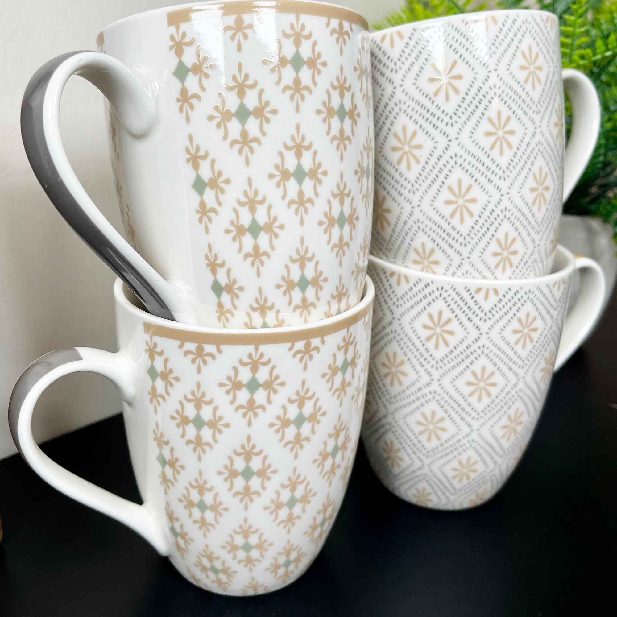 Moroccan Patterned Mugs Set Of 4