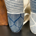 Set Of 4 Mediterranean Blue Weave Mugs 350ml