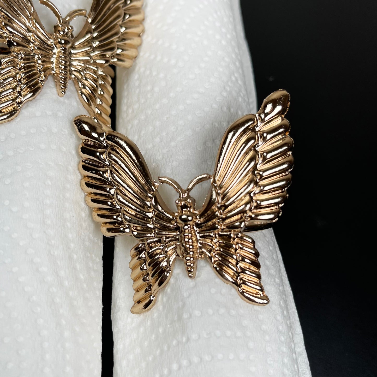 Set Of 2 Gold Butterfly Napkin Rings