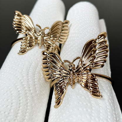 Set Of 2 Gold Butterfly Napkin Rings