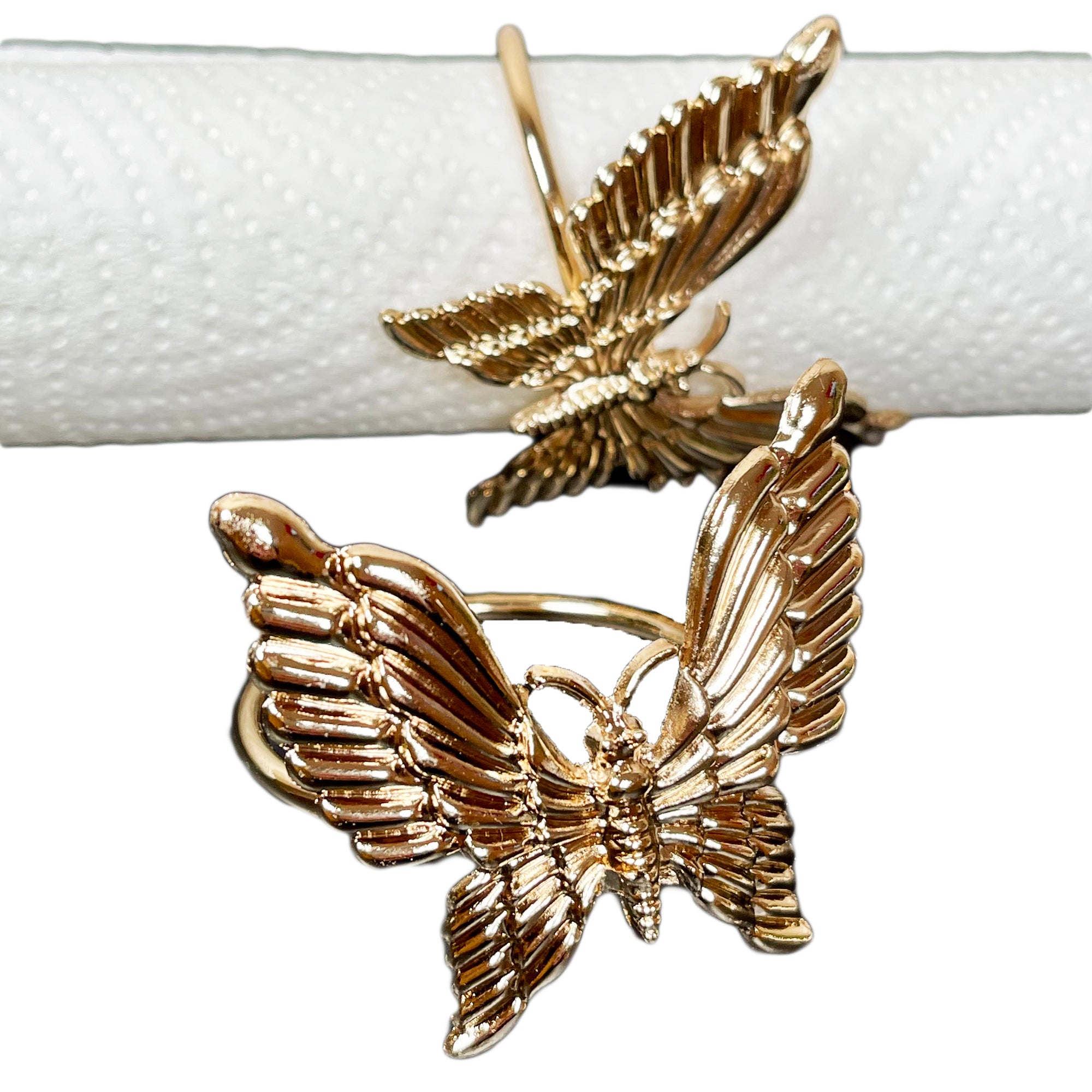 Set Of 2 Gold Butterfly Napkin Rings
