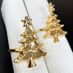 Gold Christmas Tree Napkin Ring Set Of 2