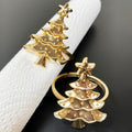 Gold Christmas Tree Napkin Ring Set Of 2