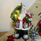 Light Up Santa With Tree Figurine