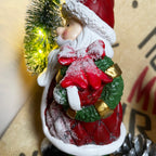 Light Up Santa With Tree Figurine