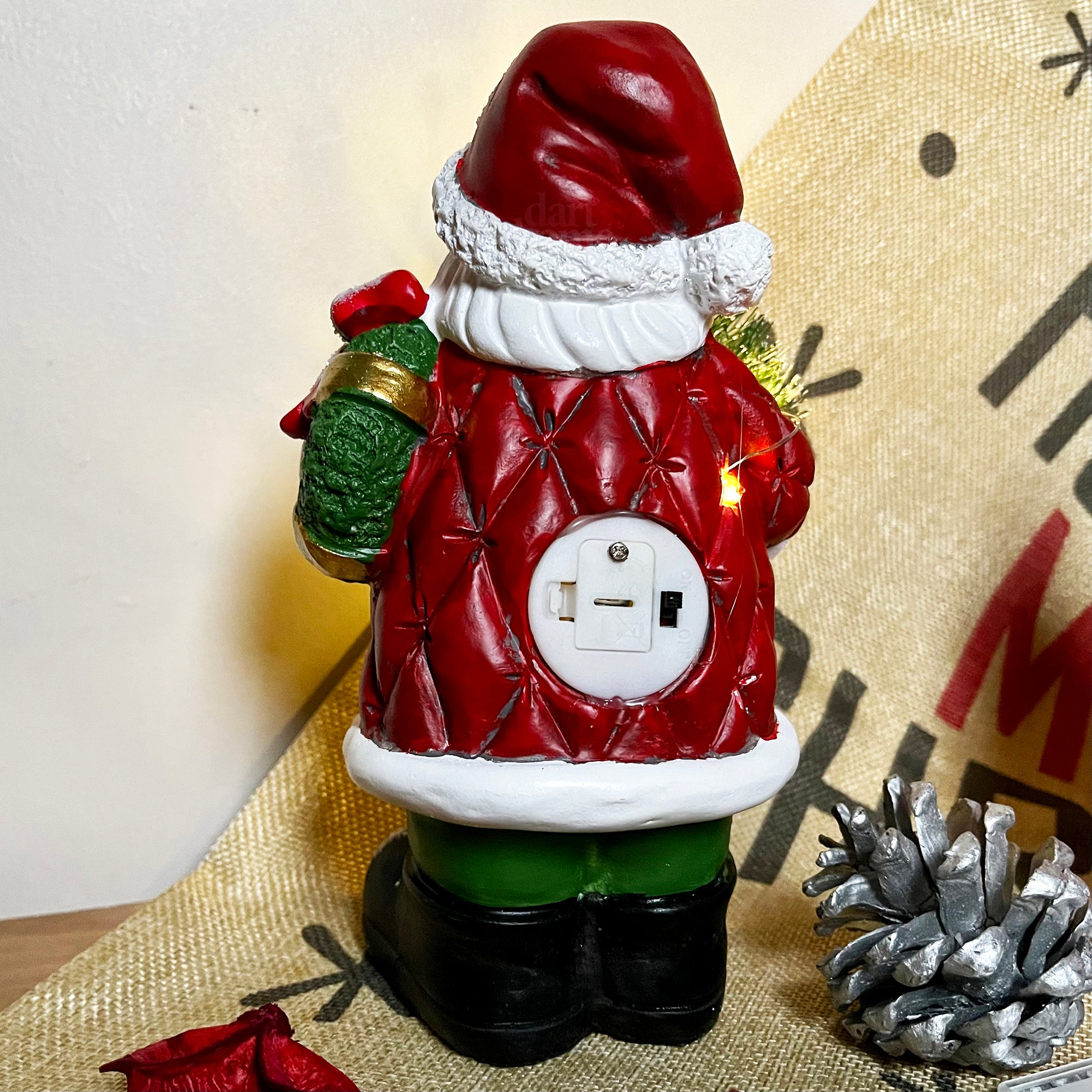 Light Up Santa With Tree Figurine