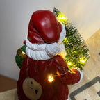 Light Up Santa With Tree Figurine