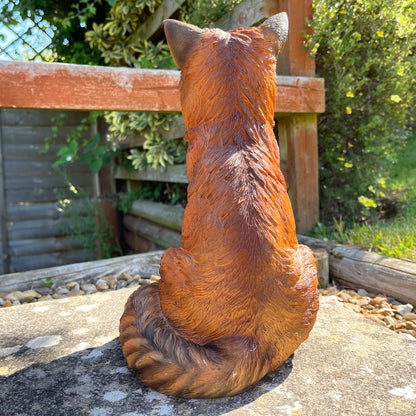 Sitting Howling Fox Garden Ornament