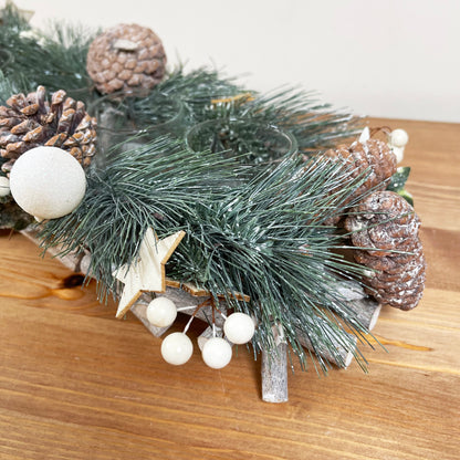 Frosted Pine Cone 4 Tealight Holder