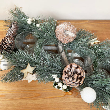 Frosted Pine Cone 4 Tealight Holder