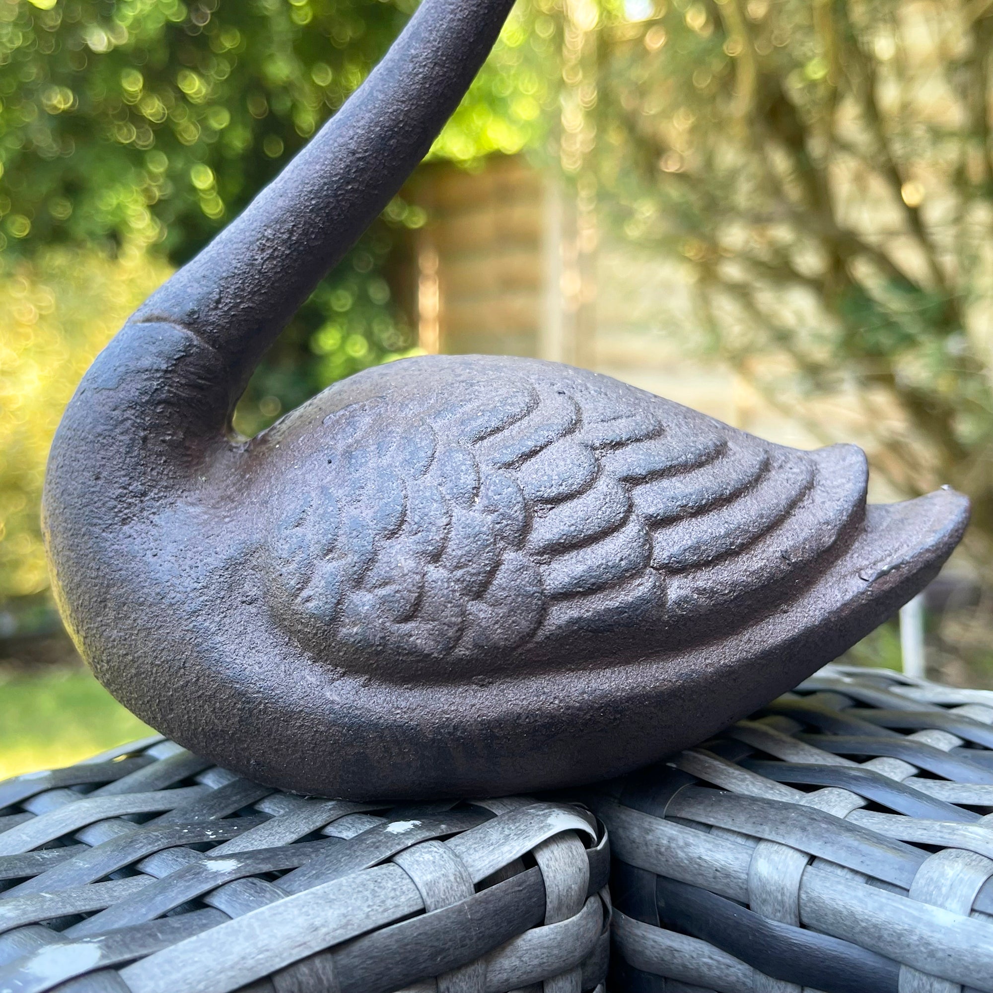 Cast Iron Swan Garden Ornament