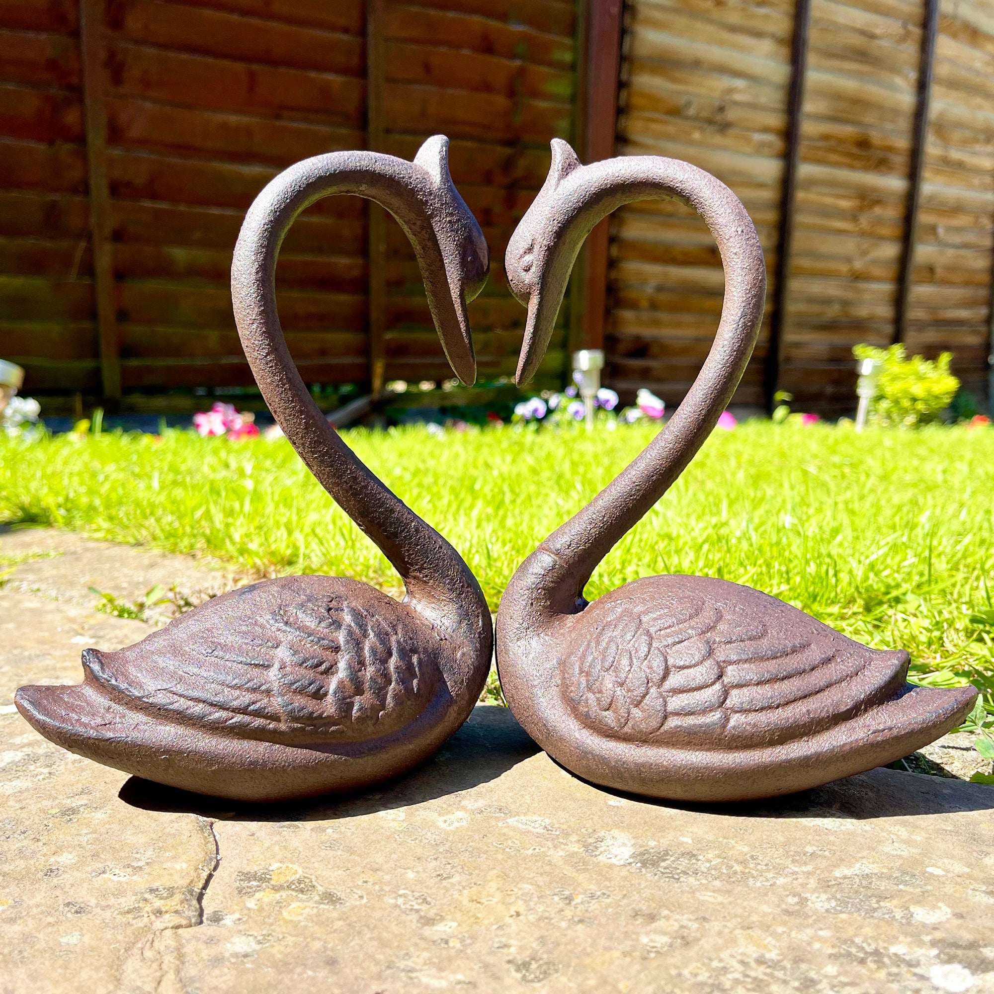 Cast Iron Swan Garden Ornament