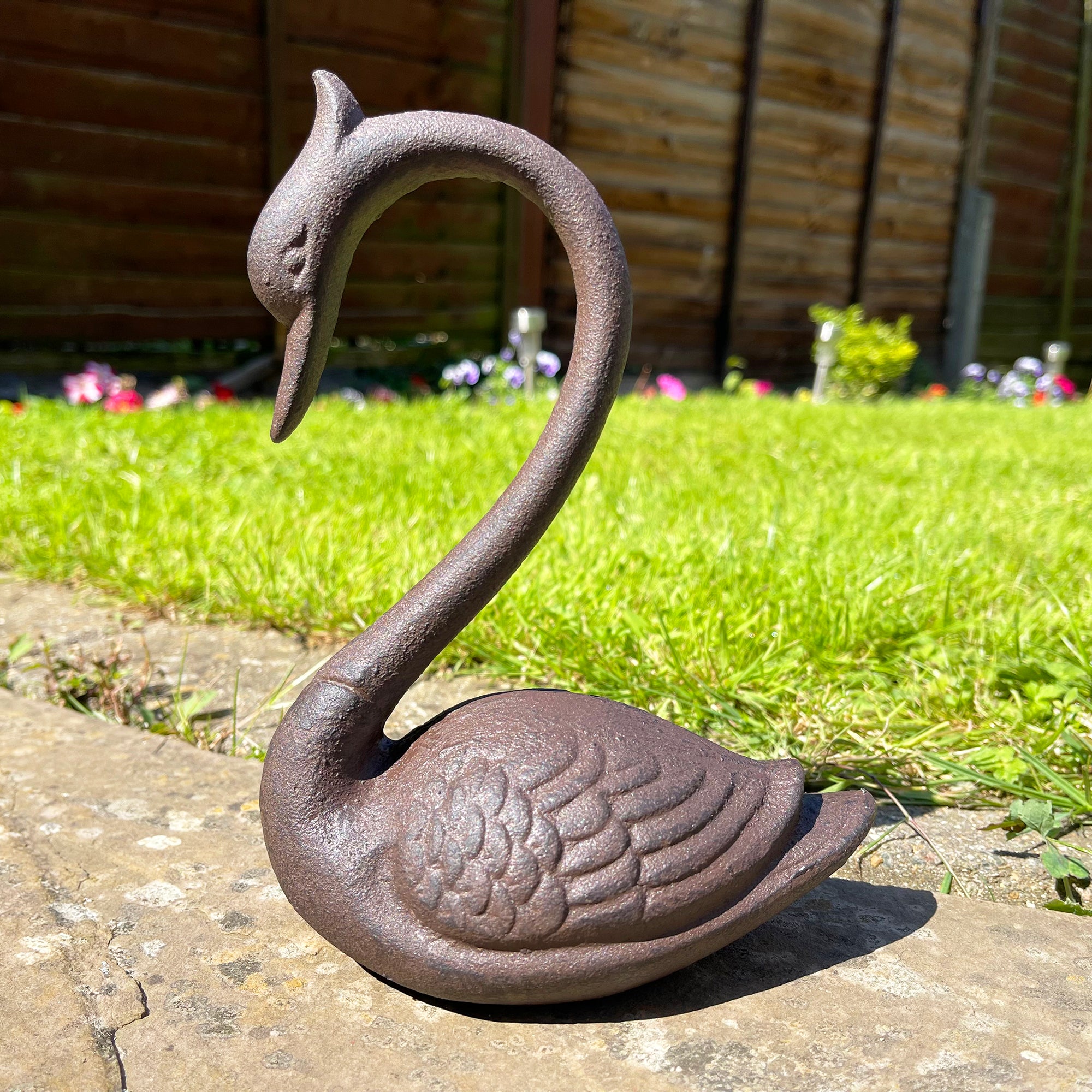 Cast Iron Swan Garden Ornament