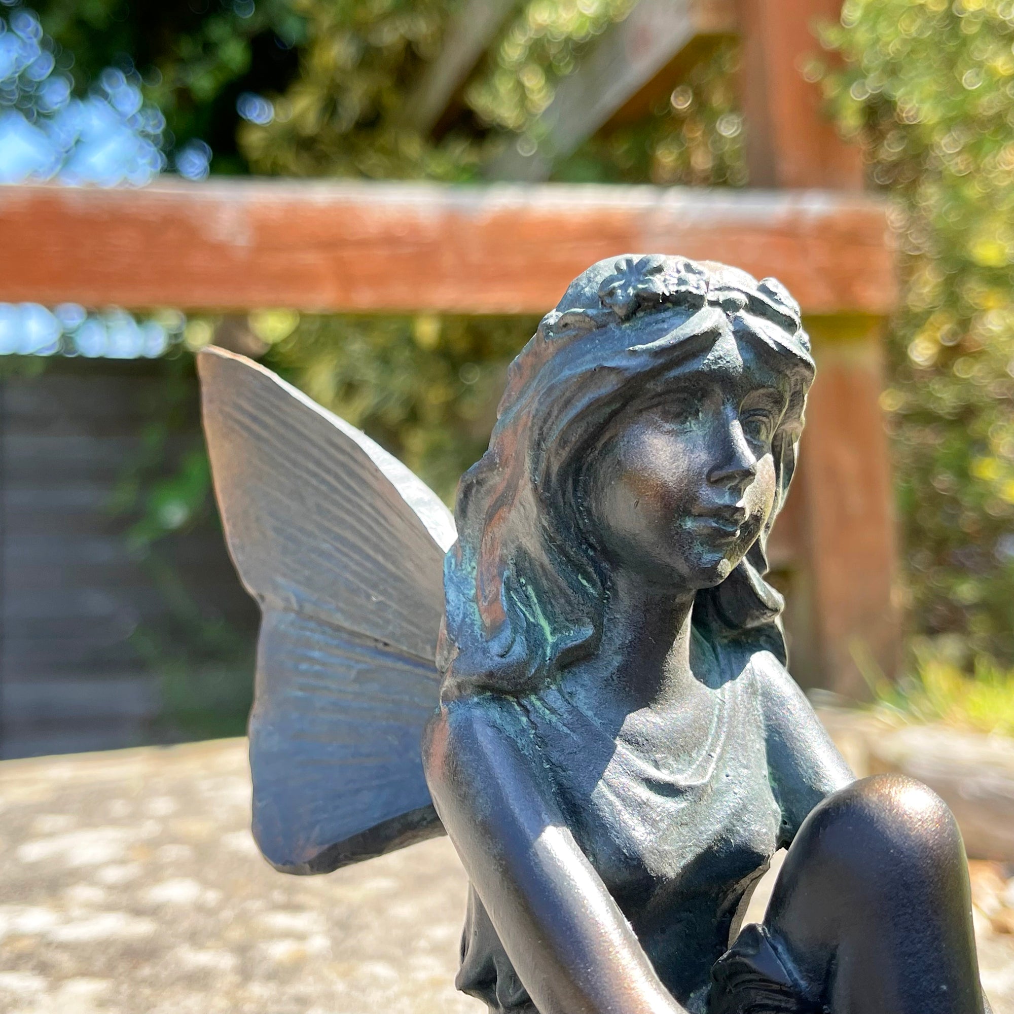 Shelf Sitting Bronze Fairy Ornament