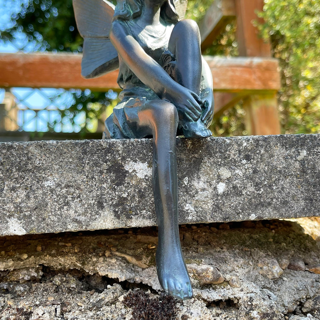 Shelf Sitting Bronze Fairy Ornament
