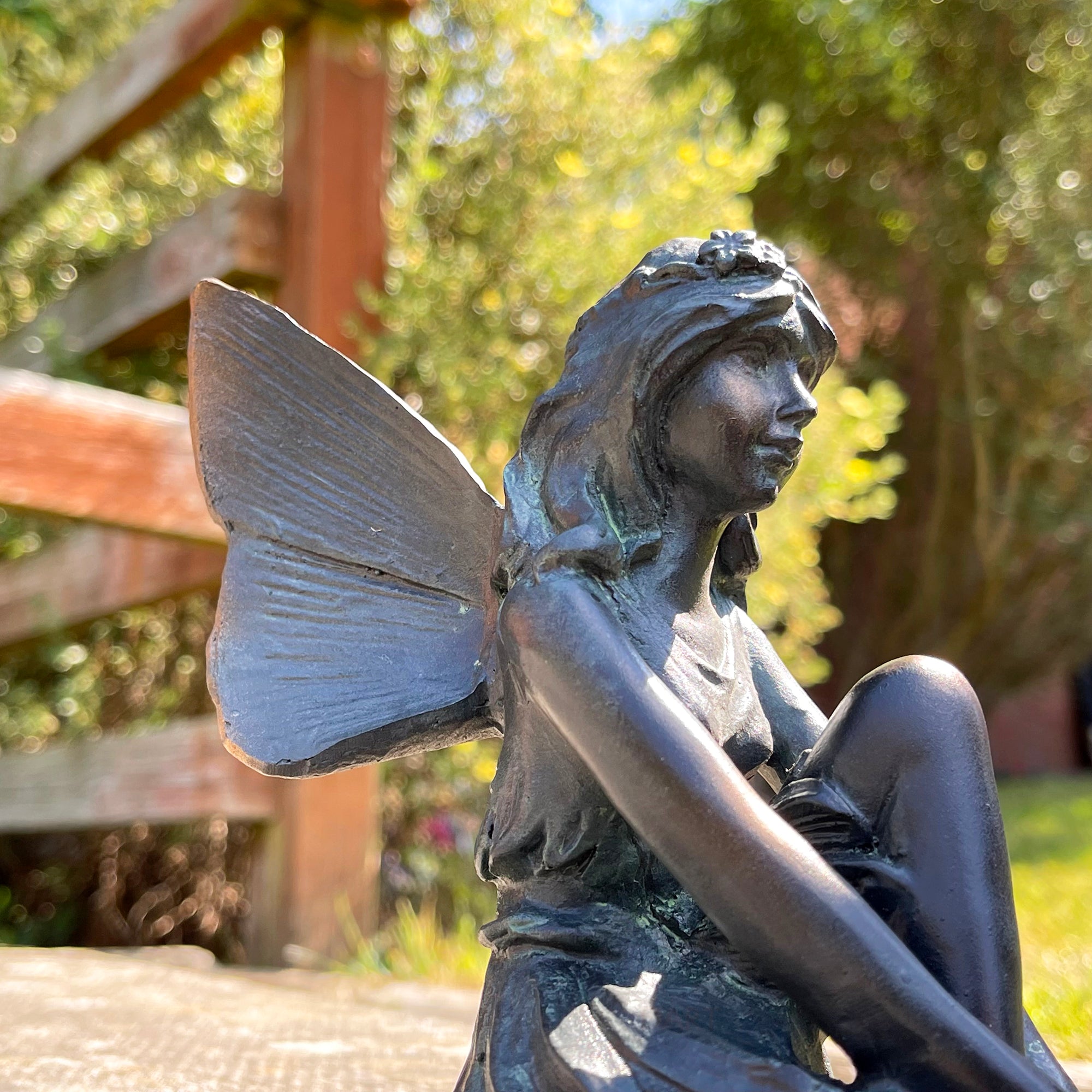 Shelf Sitting Bronze Fairy Ornament