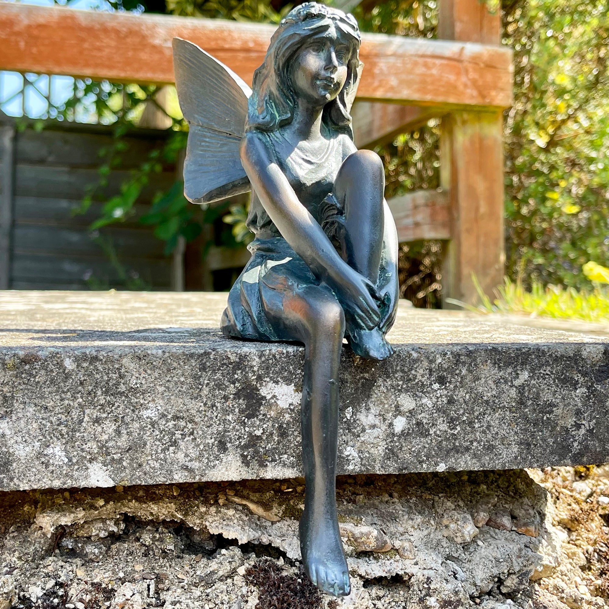 Shelf Sitting Bronze Fairy Ornament
