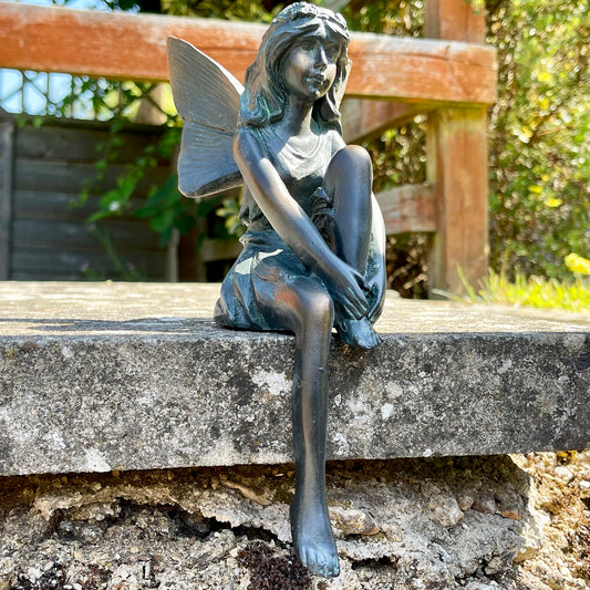 Shelf Sitting Bronze Fairy Ornament