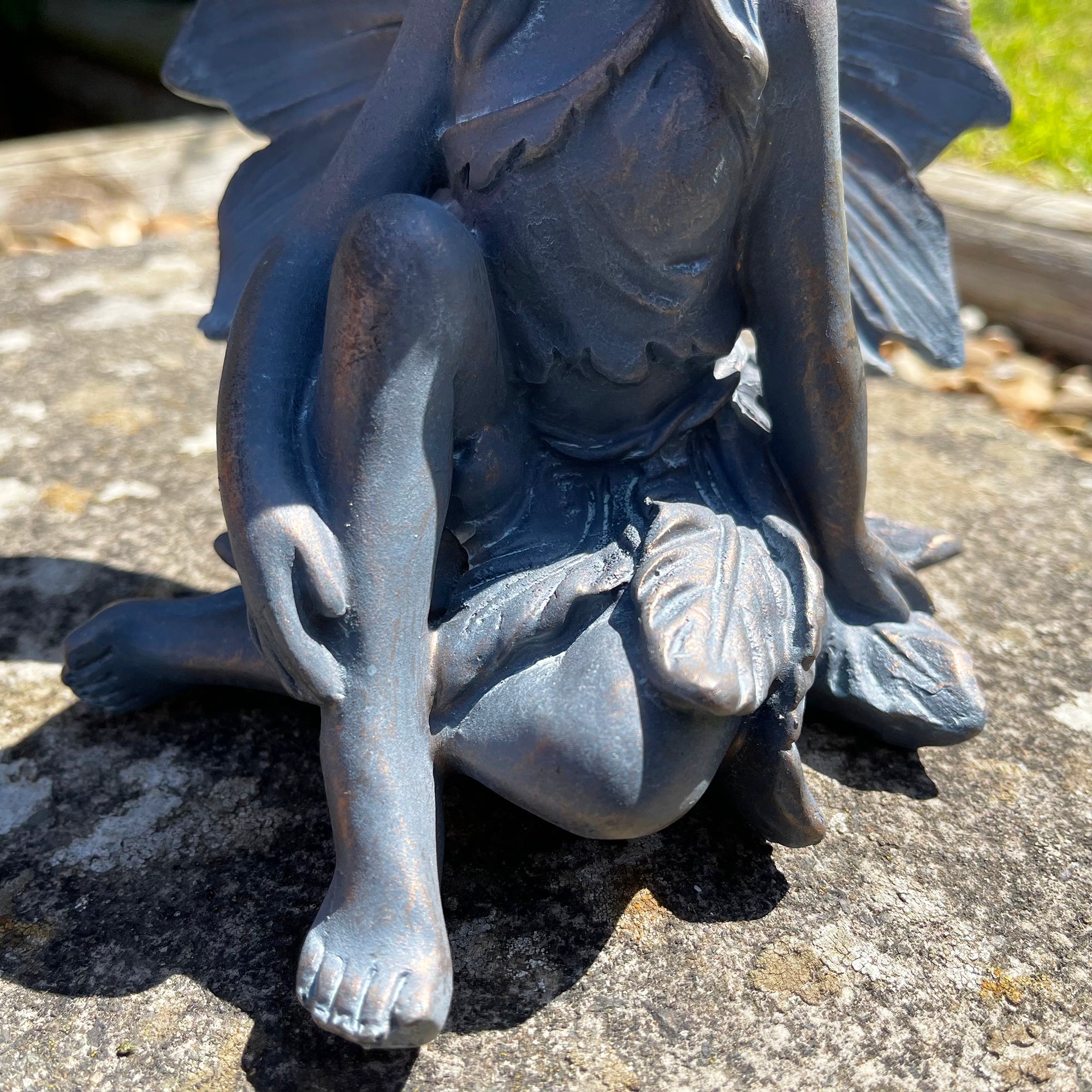 Bronze Sitting Flower Fairy Ornament
