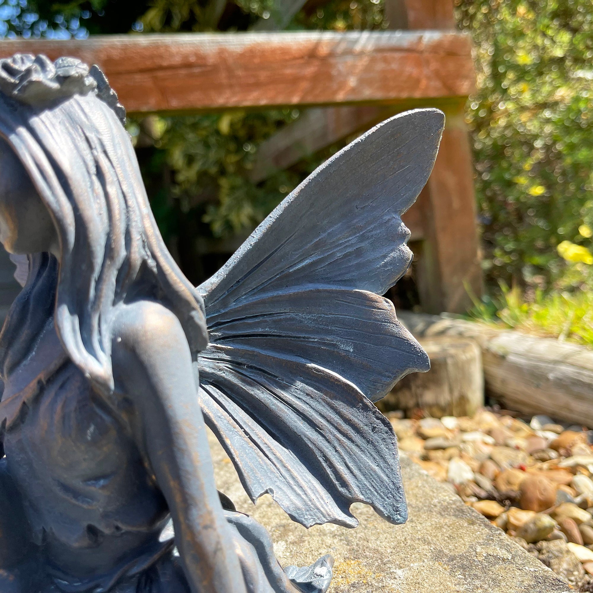 Bronze Sitting Flower Fairy Ornament