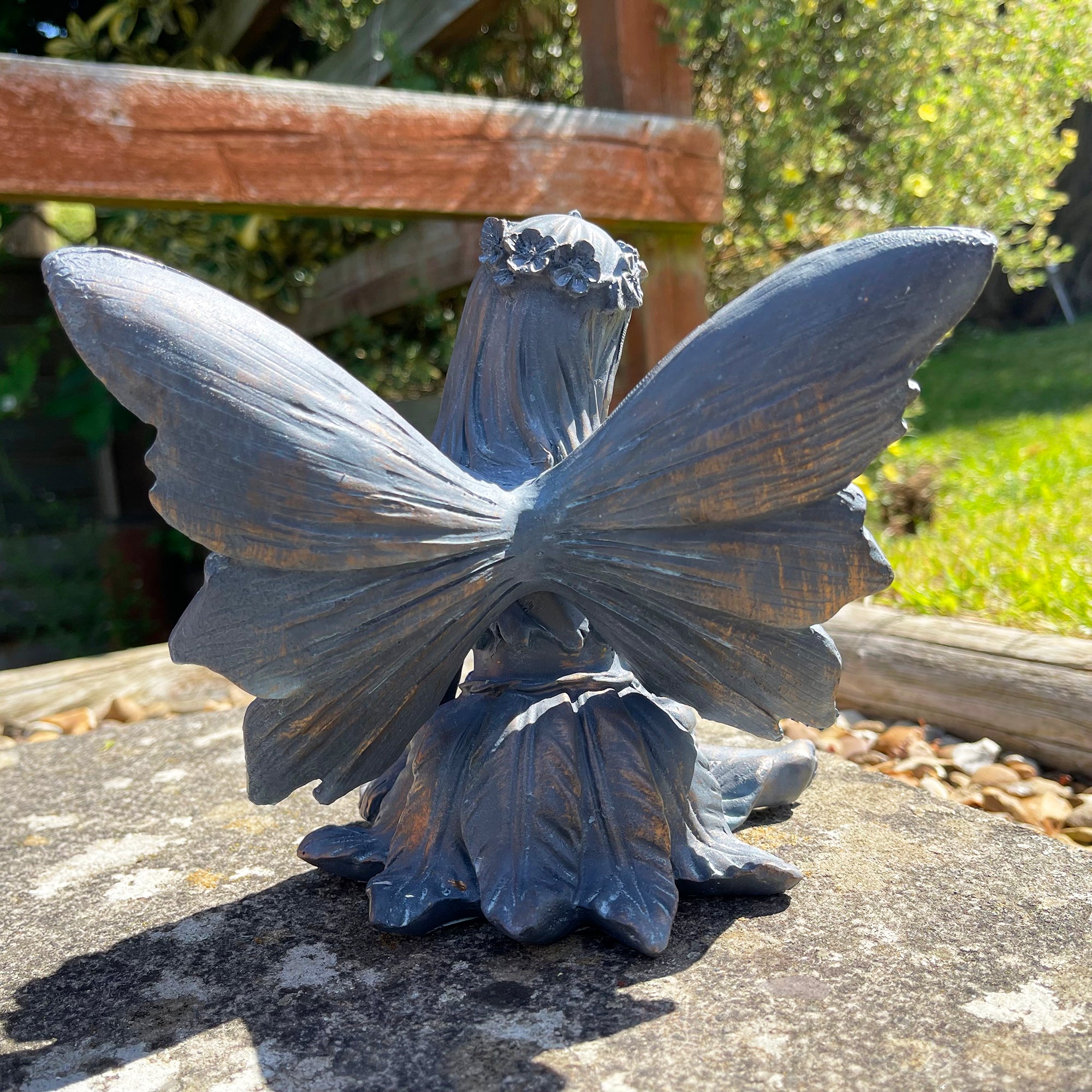 Bronze Sitting Flower Fairy Ornament