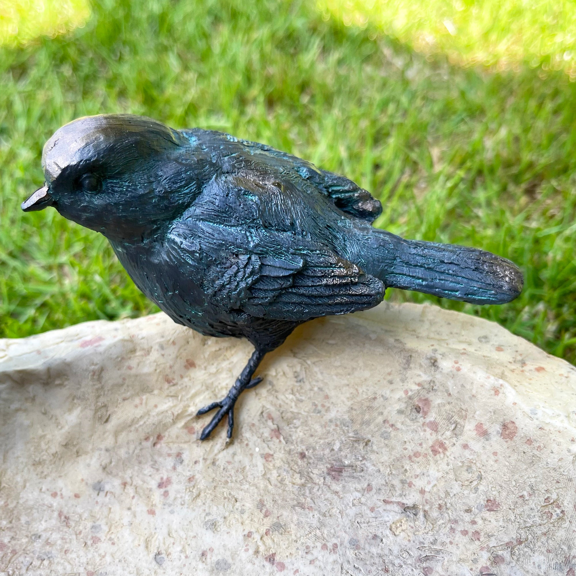 Resin Birds On Bowl Bird Bath