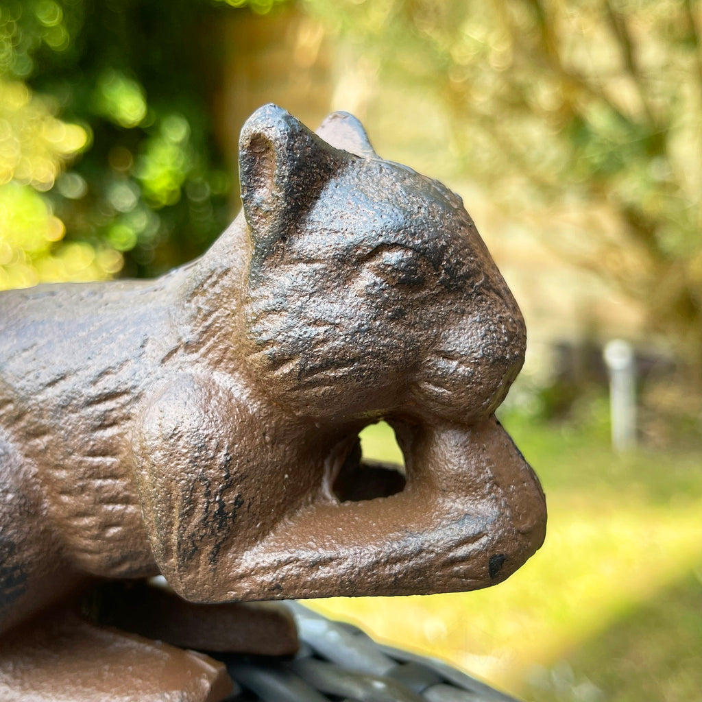 Cast Iron Squirrel Eating Nut Ornament