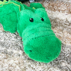 Grünes Krokodil-Öko-Quietschspielzeug für Hunde