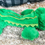 Grünes Krokodil-Öko-Quietschspielzeug für Hunde