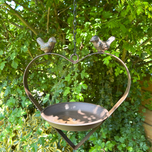 Love Heart Cast Iron Hanging Bird Feeder