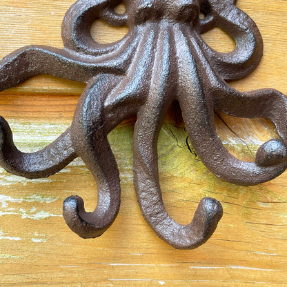 Cast Iron Octopus 6 Hook Rack