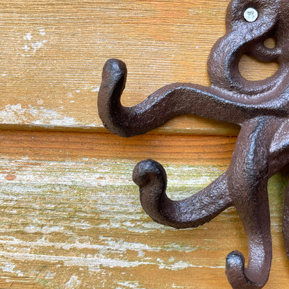 Cast Iron Octopus 6 Hook Rack