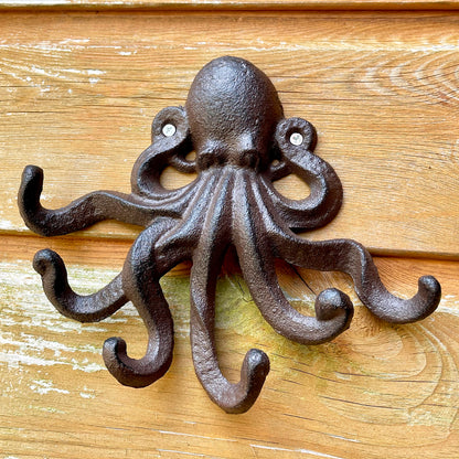 Cast Iron Octopus 6 Hook Rack