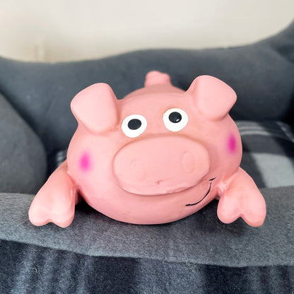 Pink Lounging Pig Squeaky Dog Toy