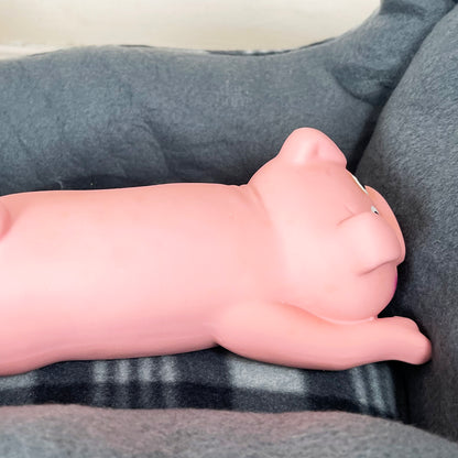 Pink Lounging Pig Squeaky Dog Toy