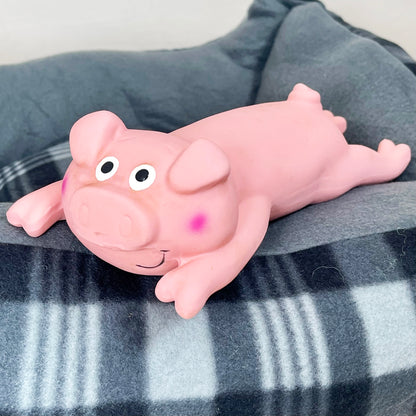 Pink Lounging Pig Squeaky Dog Toy