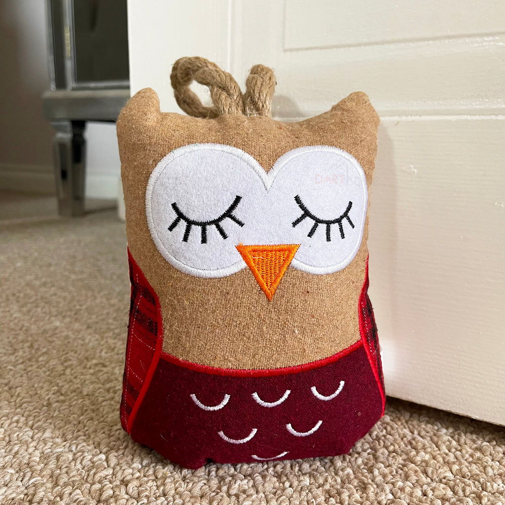 Red Fabric Owl Doorstop