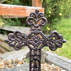 Gusseisernes Kreuz auf Ständer 28 cm