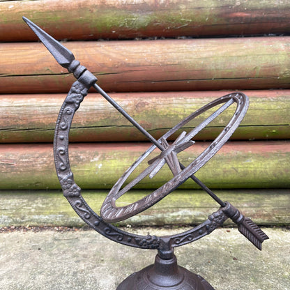 Cast Iron Garden Armillary Sundial 37cm